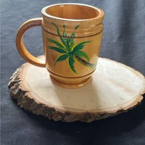 Handcrafted Palm Tree Mug - Brown and Green